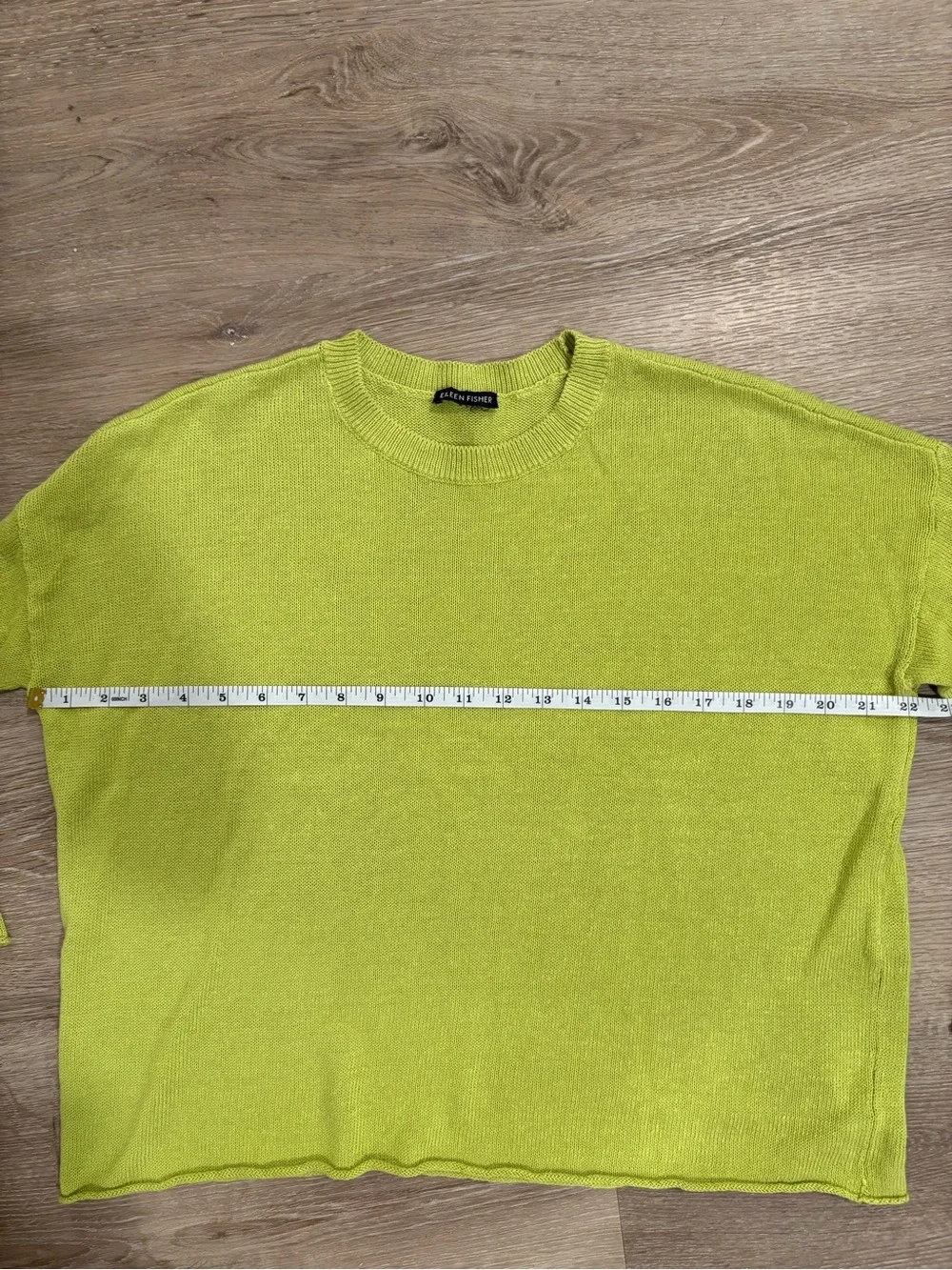 Eileen Fisher Organic Linen Cotton crewneck Sweater Lime Green Pullover L